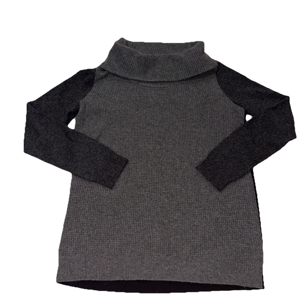 Theory Cowl Neck Brown Cashmere Two Tone Knit Sweater Size‎ Medium